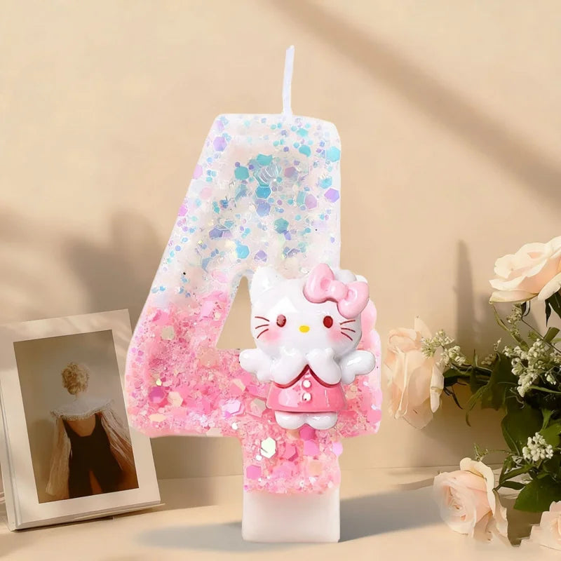 Hello Kitty Pink Number Birthday Candles – Cute Cake Decoration Birthday Number Candles Qme