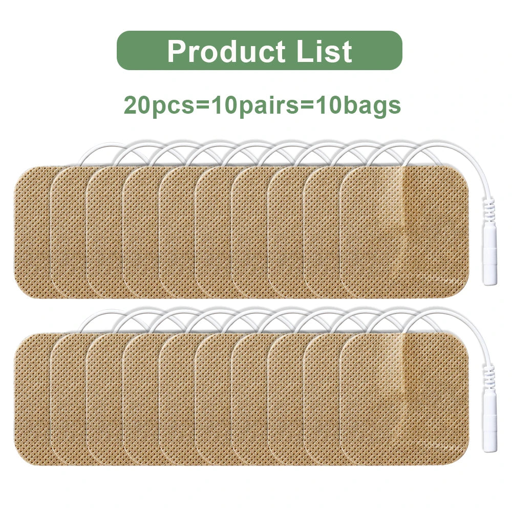 TENS Electrode Pads Reusable 5x5cm – EMS Muscle Stimulator Gel Electrode Pads Qst 20Pcs