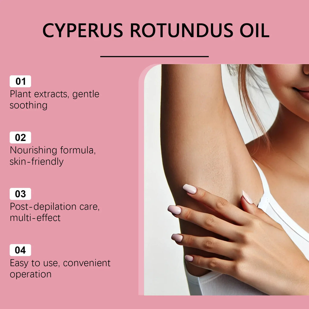 Cyperus Rotundus Oil Post-Hair Removal Calming Essence Post-Hair Removal Serum Qme