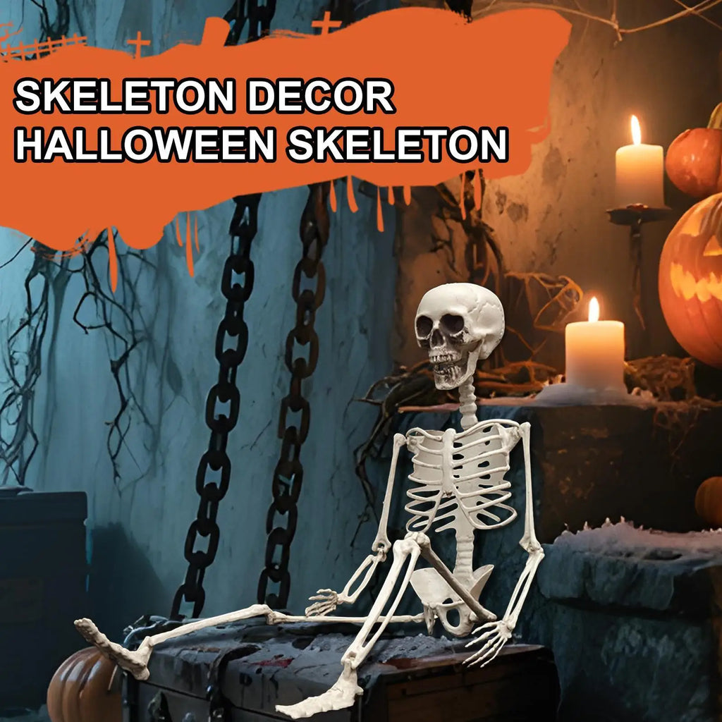 Halloween 2ft Outdoor Skeleton Skull Prop – Resin Bone Decor Halloween Skeleton Prop Qme