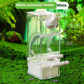 Automatic Bird Cage Feeder for Budgies, Parrots & Cockatiels Bird Cage Feeder Qst White