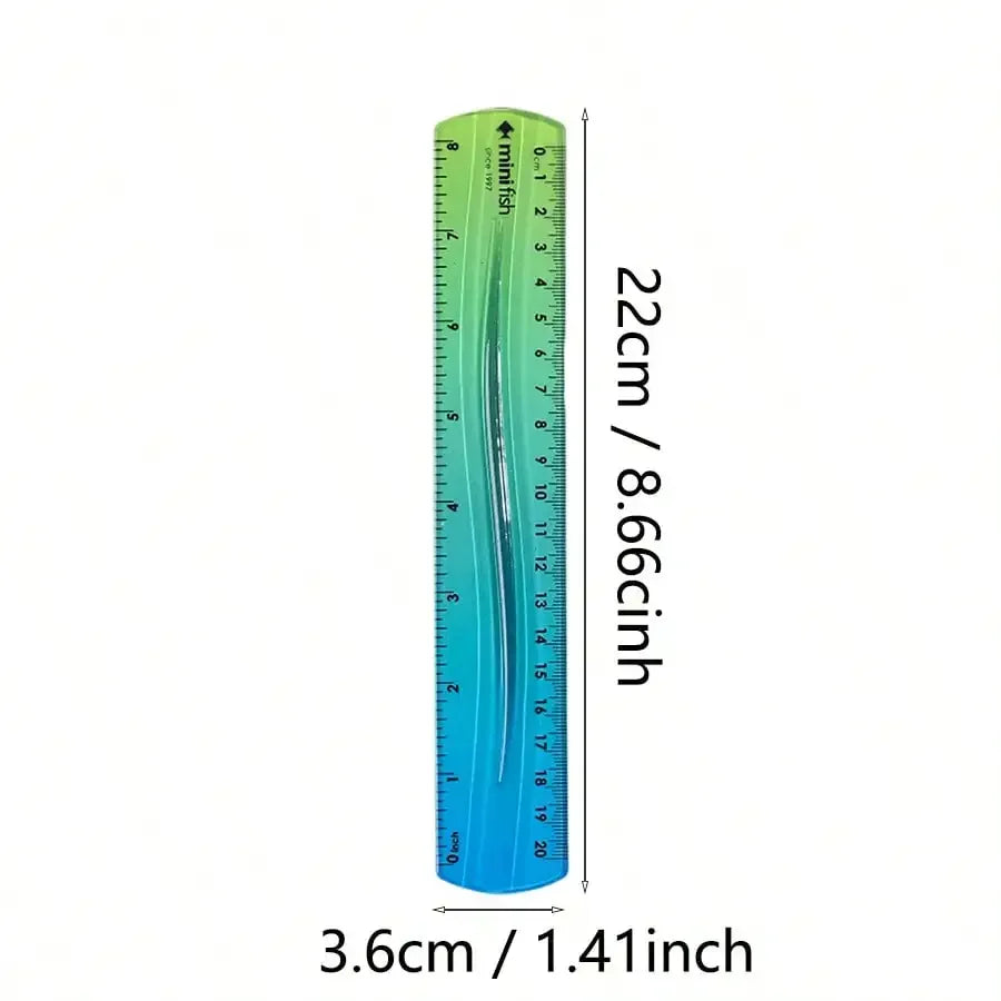 Flexible Rainbow Ruler 15cm/20cm – Dual Cm & Inch Scale Flexible Soft Ruler Qst