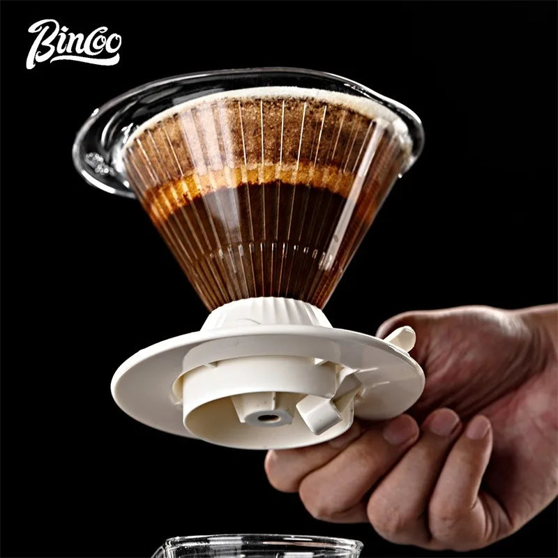 Bincoo Smart Pour Over Coffee Set – Glass Filter Cup & Stirrer Pour Over Coffee Set Qst black