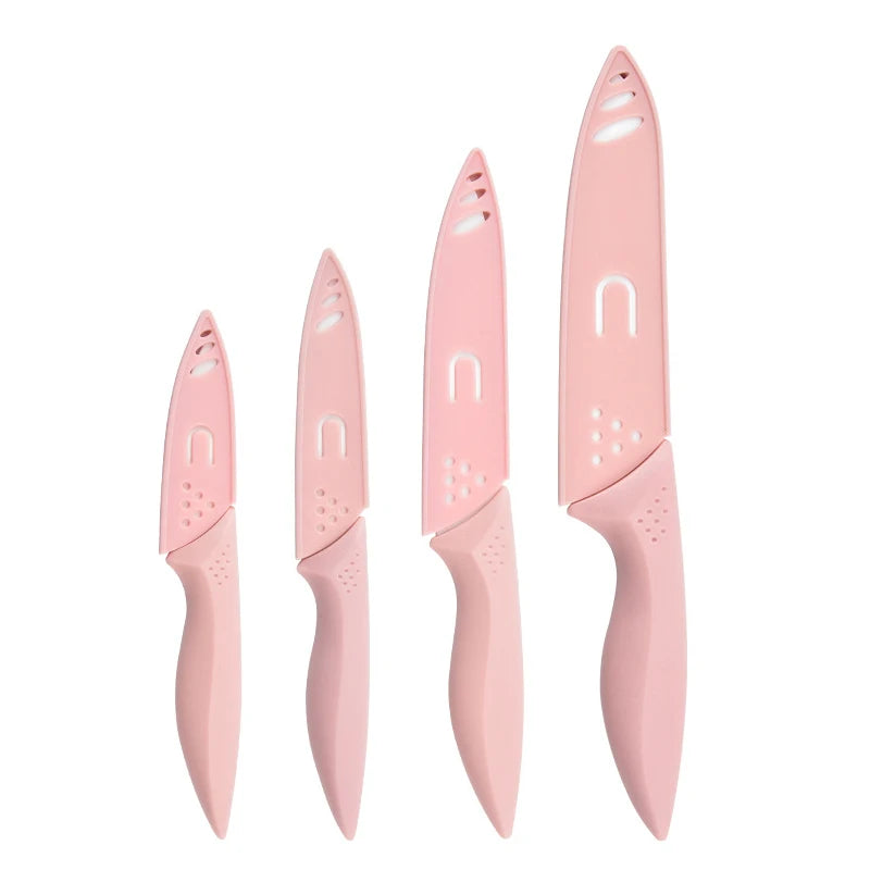 Xituo Ceramic Knife with Sheath – Sharp Kitchen Utility Knife Ceramic Kitchen Knife Qst pink 4PCS