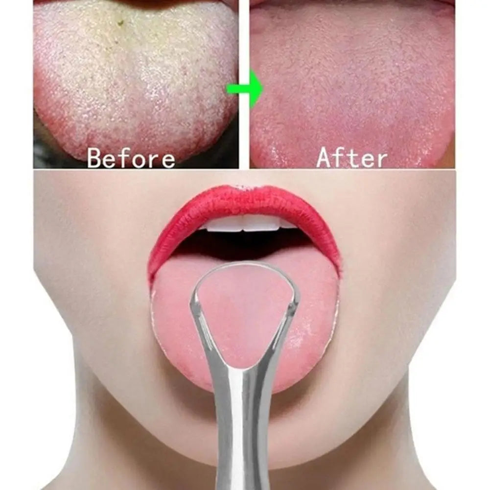 Reusable Stainless Steel Tongue Scraper for Fresh Breath Tongue Scraper Qme