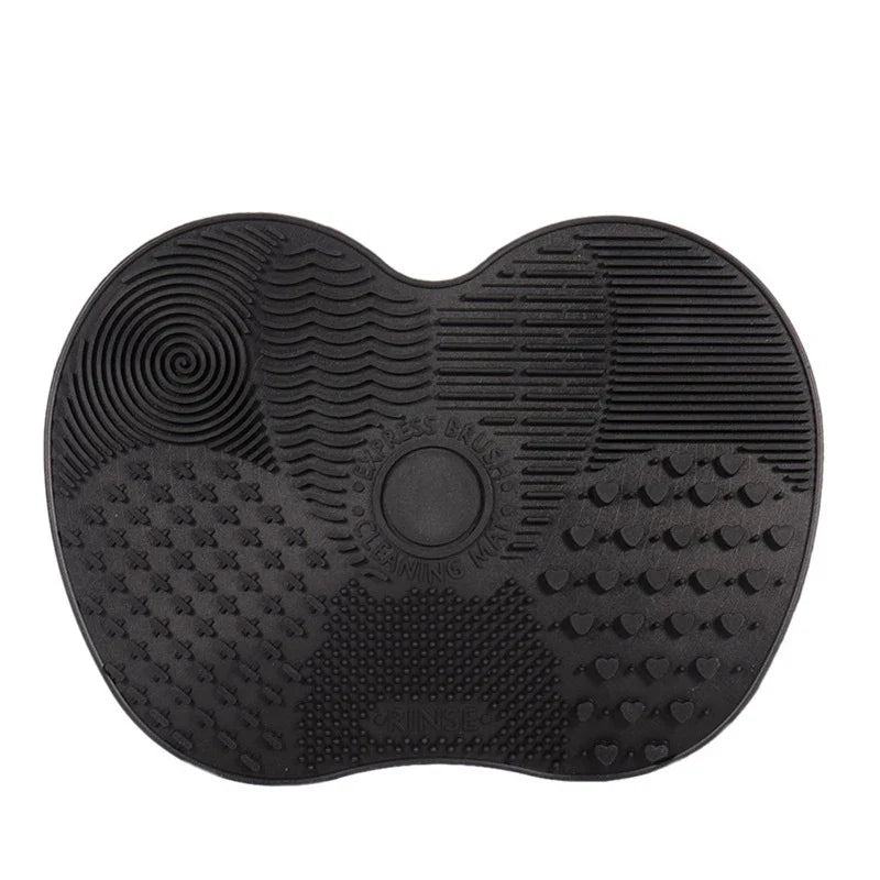 Silicone Cosmetic Brush Cleaning Pad with Suction Cup Brush Cleaning Pad Qme Black-S