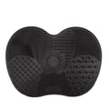 Silicone Cosmetic Brush Cleaning Pad with Suction Cup Brush Cleaning Pad Qme Black-S