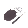 PU Leather Shield Keychain Ring – Bag Charm for Men & Women Leather Keychain Qme Brown