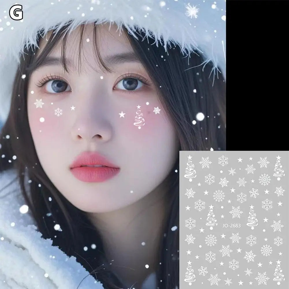 5D Christmas Snowflake Face & Eye Makeup Stickers | 12 Colors Eye Makeup Stickers Qme G CN