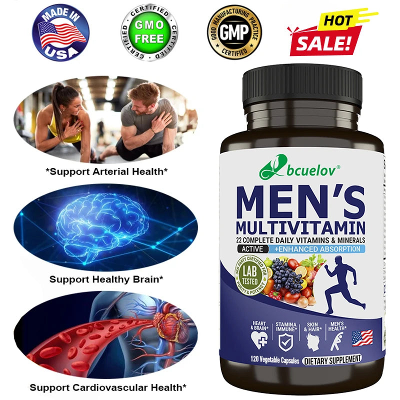Men's Multivitamin Multimineral – 22 Vitamins A B C D E K Men's Multivitamin Qst