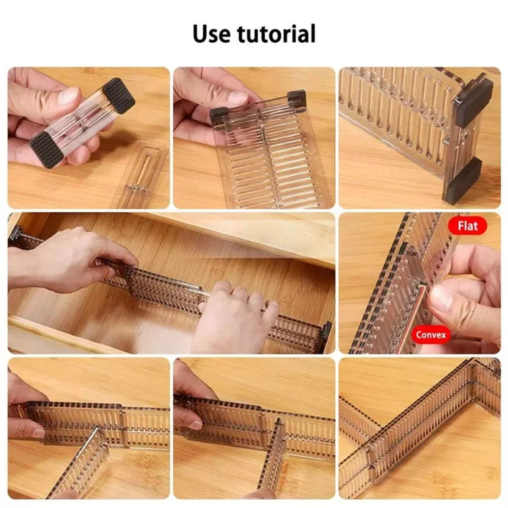 Adjustable Drawer Dividers – Punch-Free Closet Organizer Set Drawer Divider Set Qme