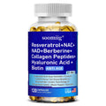 Vitamax 21-in-1 Supplement – NAD+ Collagen Berberine Resveratrol Dietary Supplement Qst 120 Count-1 bottle