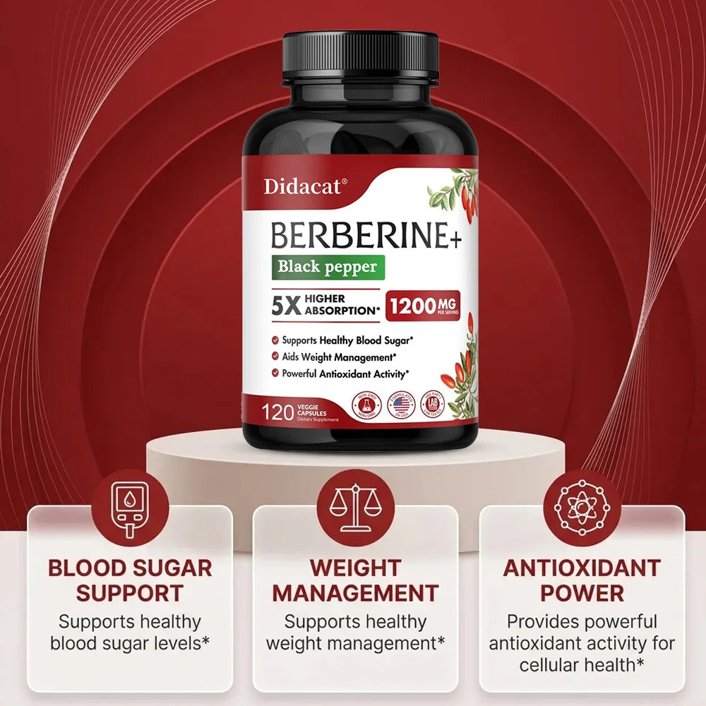 ZENVITALIZE 1200mg Berberine Supplement Capsules | Made in USA Berberine Supplement Qst