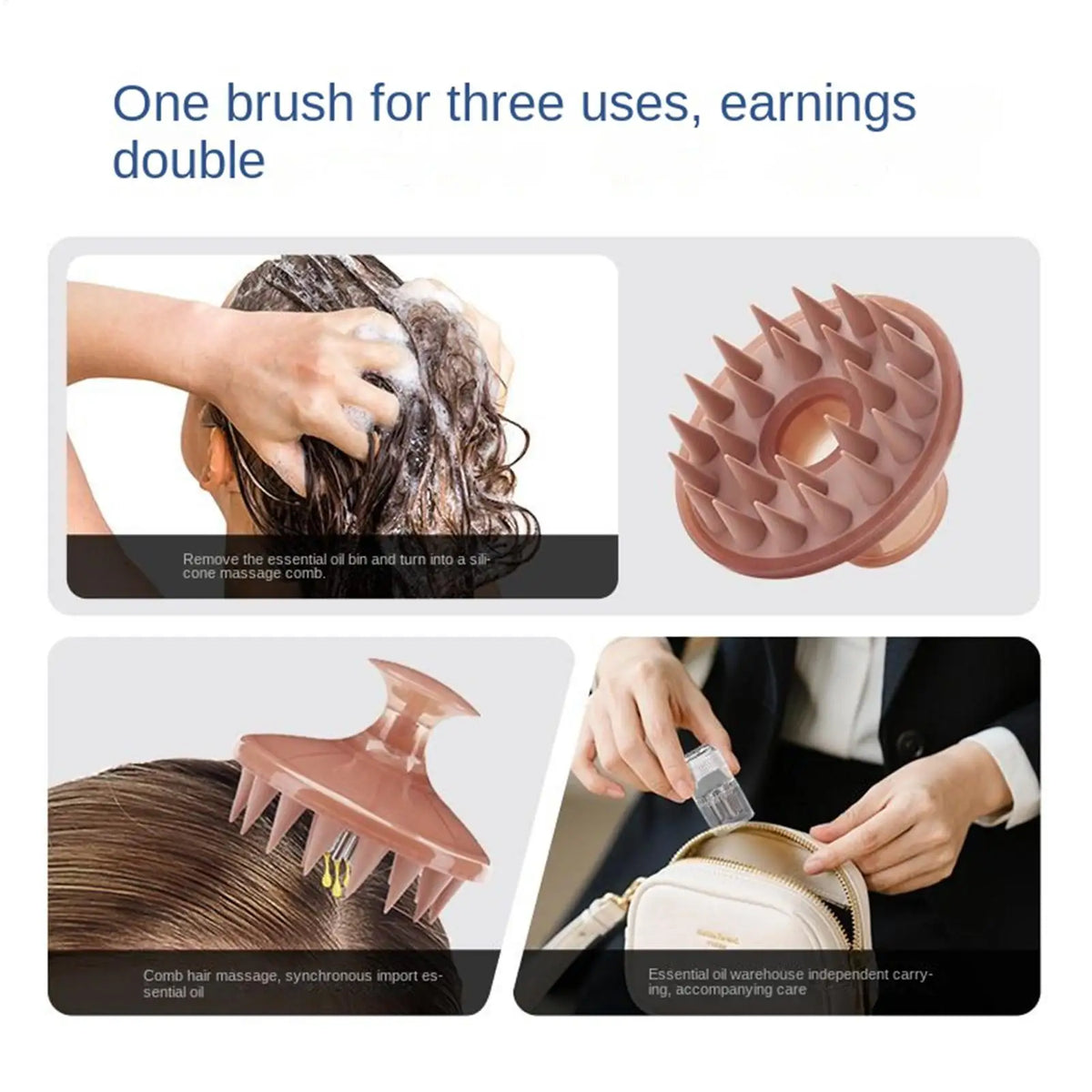 Silicone Scalp Massager Shampoo Brush – Bath Hair Tool Scalp Massager Brush Qme