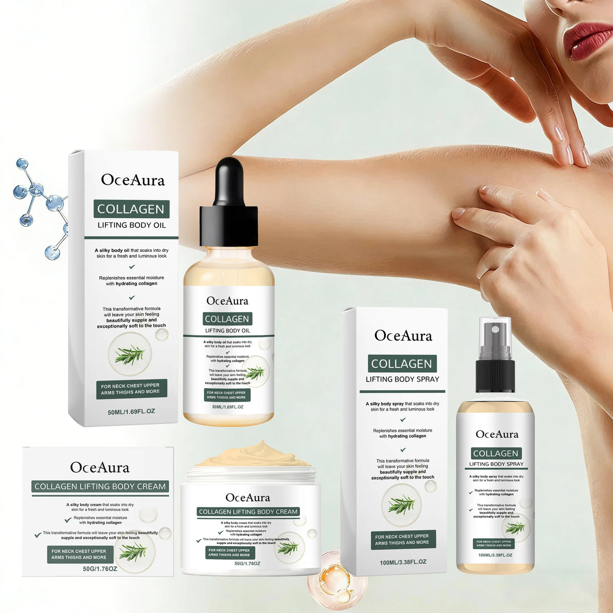 OceAura Collagen Body Oil – Firming & Moisturizing Skin Oil Collagen Body Oil Qst