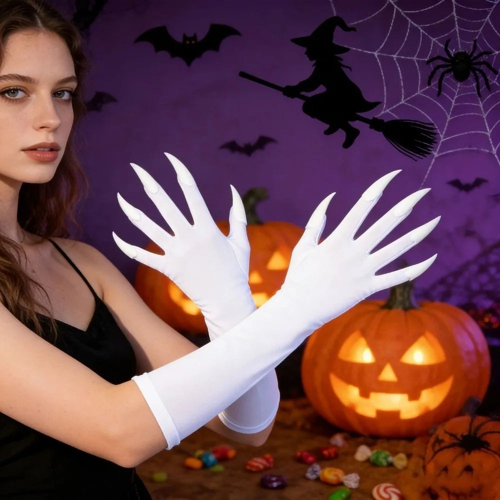 Witch Cosplay Gloves Long Nail Claws Halloween Costume Costume Gloves Qme