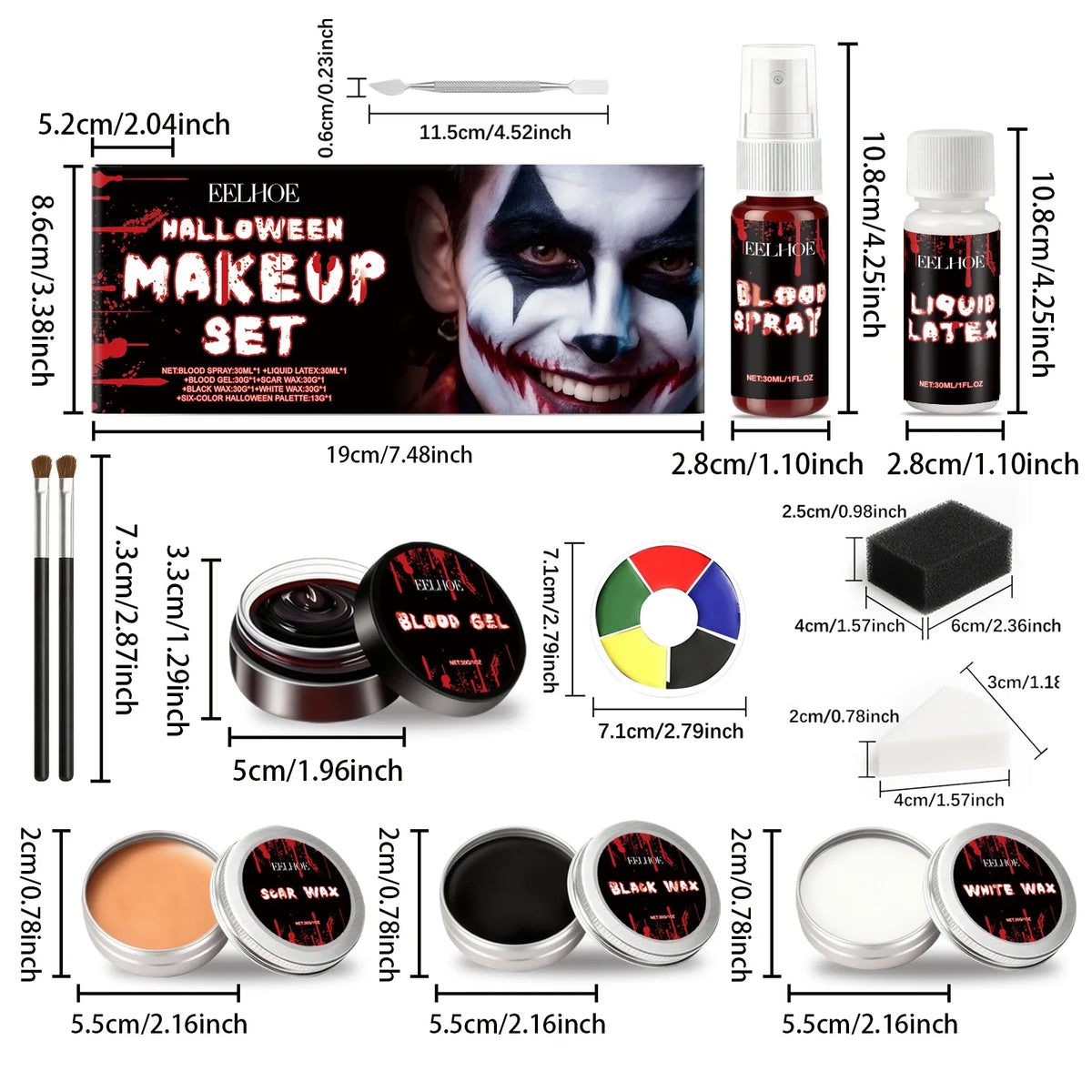 7-in-1 Halloween SFX Face & Body Paint Makeup Kit | Qme SFX Makeup Kit Qme