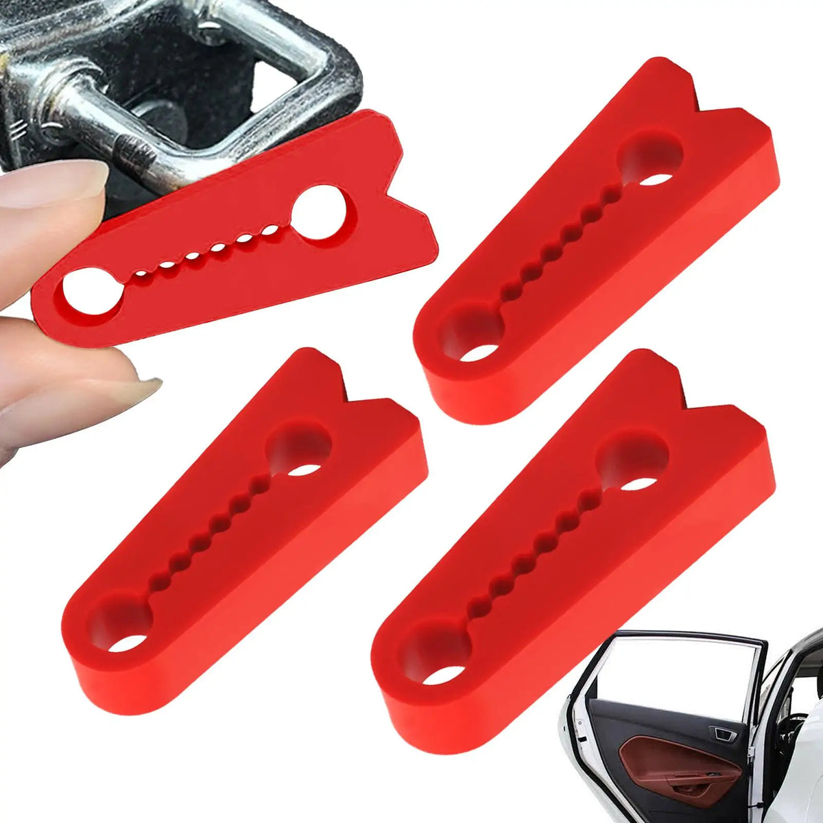 Car Door Silicone Latch Cover – 4-Pc Noise Dampening Set Car Door Latch Cover Qme