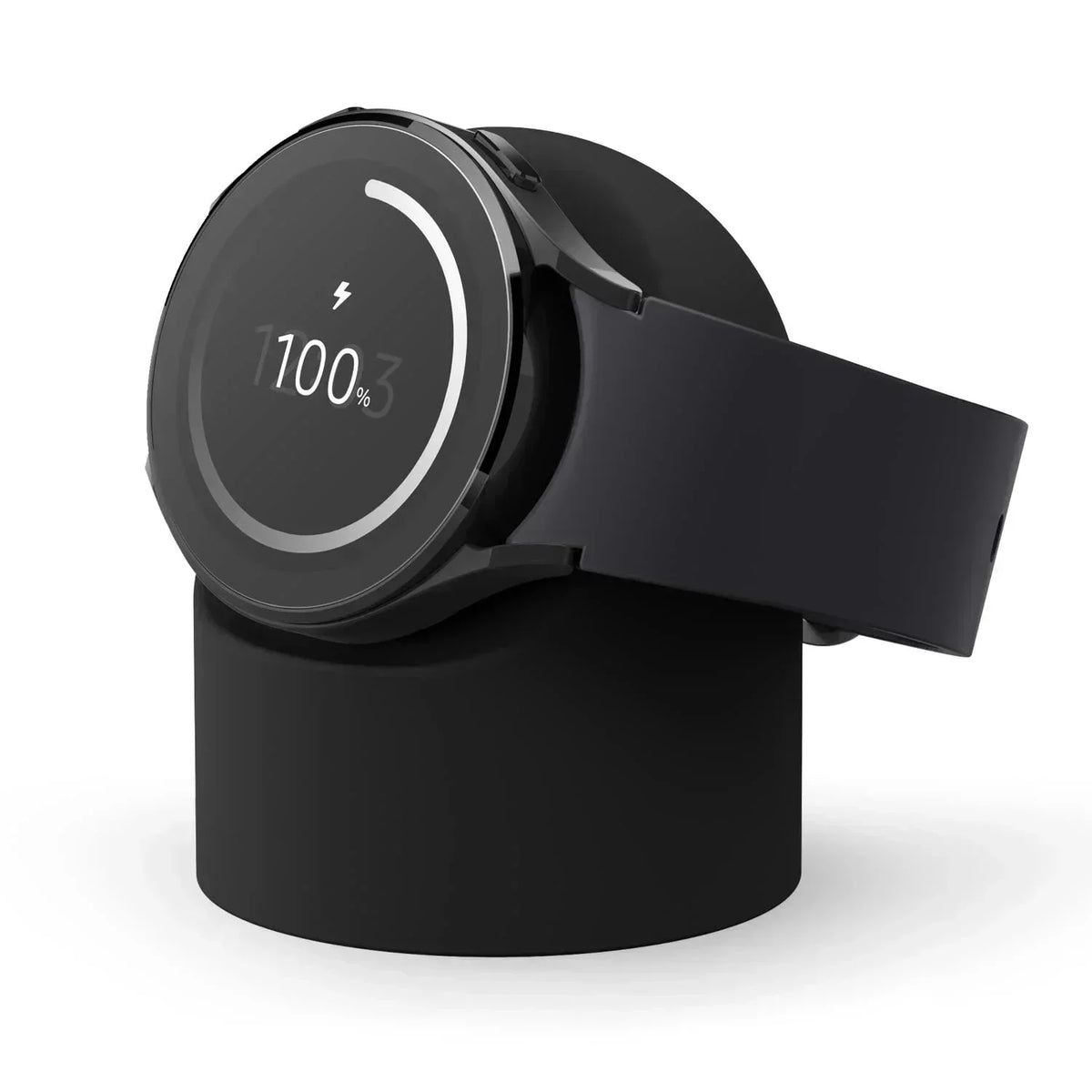 Samsung Galaxy Watch 7/6/5 Silicone Charger Stand Base Smartwatch Charger Stand Qme Black