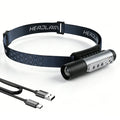 BORUiT 2-in-1 LED Headlamp Flashlight 450Lm Type-C Rechargeable LED Headlamp Qst gray