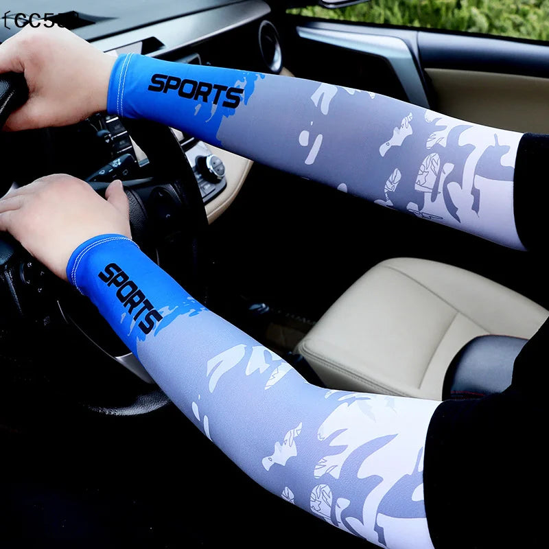 UV Ice Silk Arm Sleeves – Cooling Sun Protection for Sports UV Arm Sleeves Qst