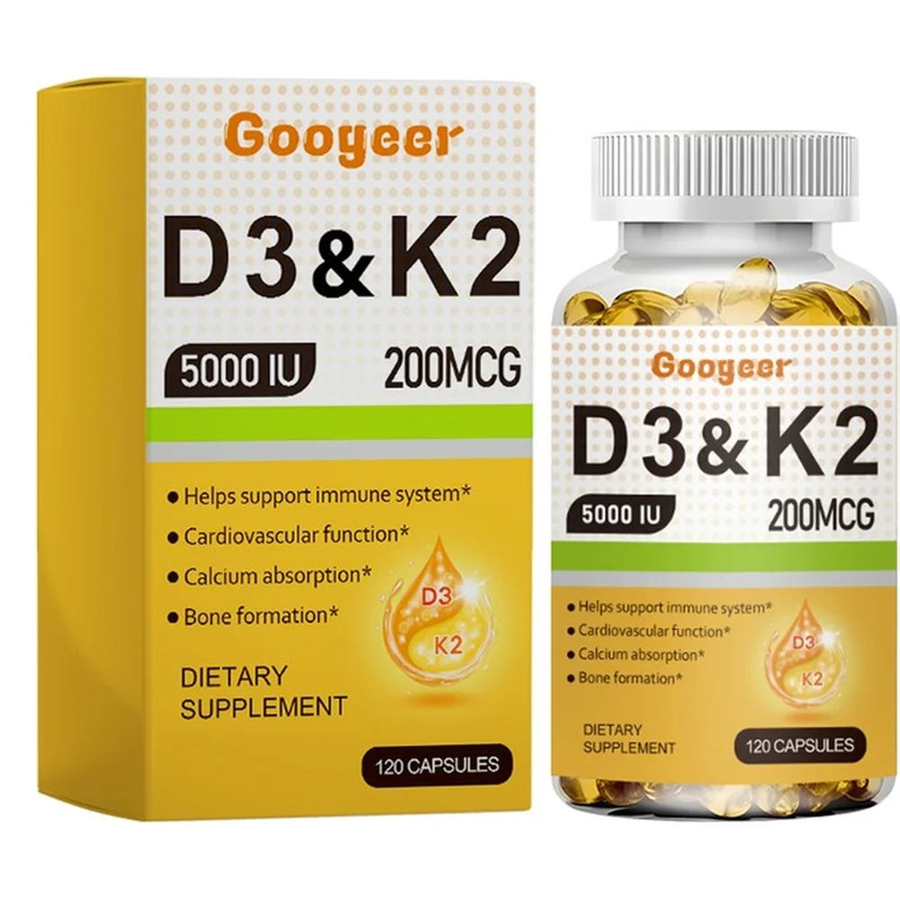 Vitamin D3 5000 IU + K2 200mcg Softgels – 120 Capsules Vitamin Supplement Qst 1 bottle 120 pieces