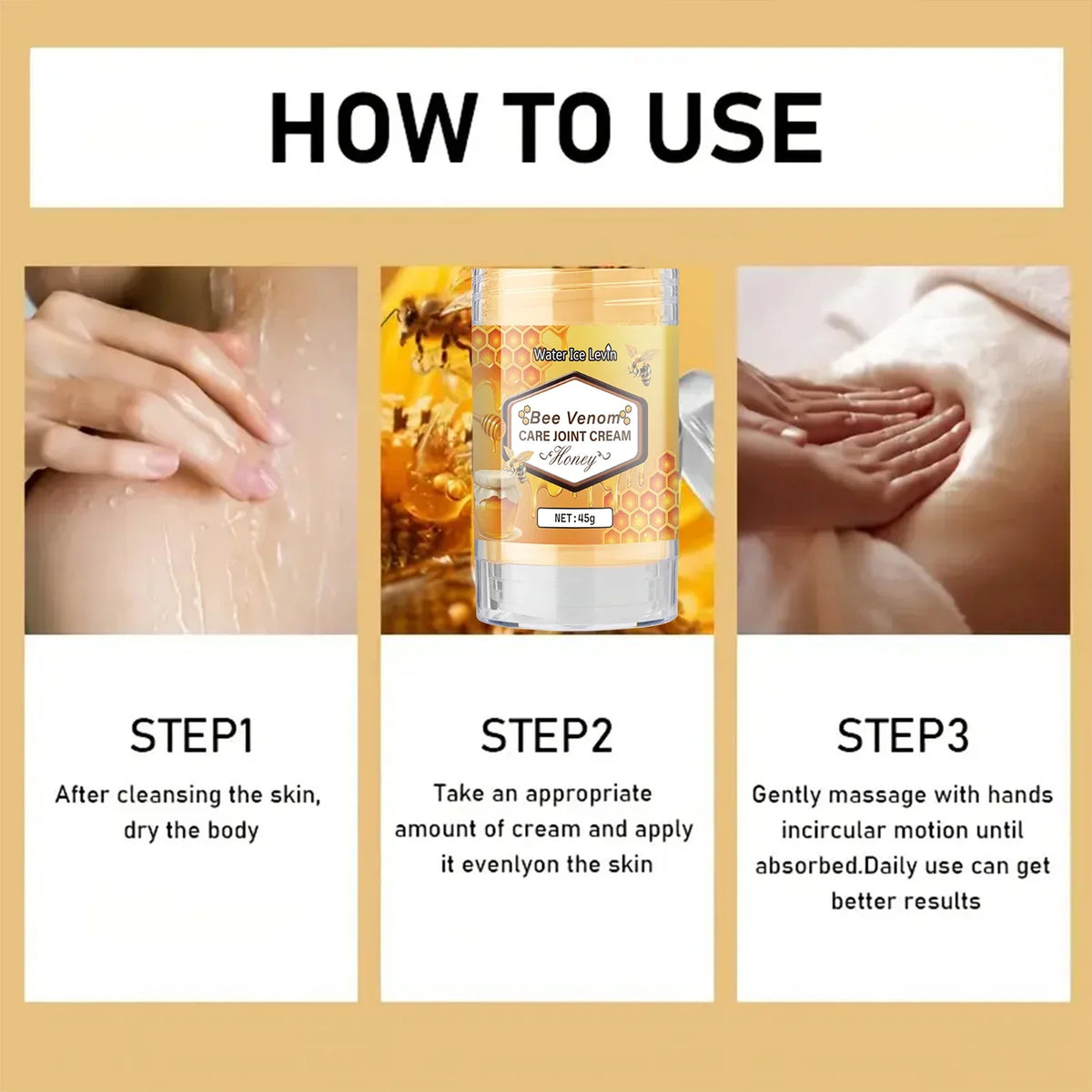 New Zealand Bee Venom Gel Cream – Neck, Shoulders & Back Topical Gel Cream Qme