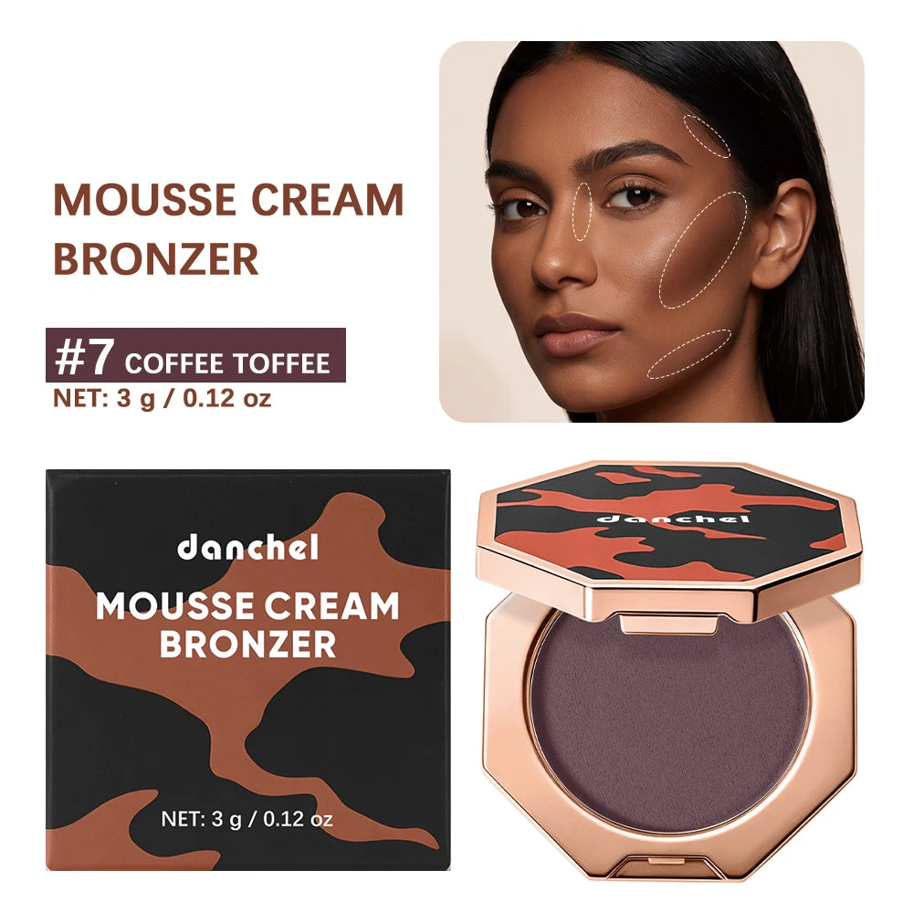 DANCHEL Souffle Mousse Contour Bronzer – Waterproof Long Wear Bronzer & Highlighter Qst 07