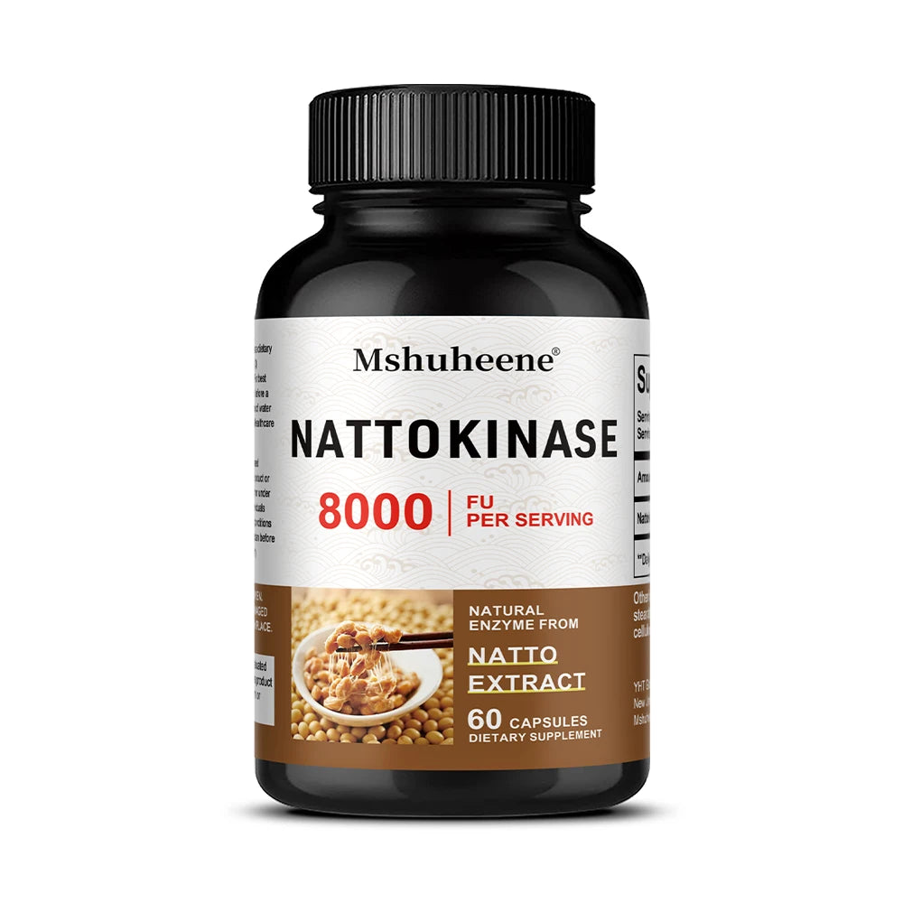 Nattokinase 400mg Capsules – Daily Cardiovascular Enzyme Supplement Enzyme Supplement Qst 60 count-1 bottle