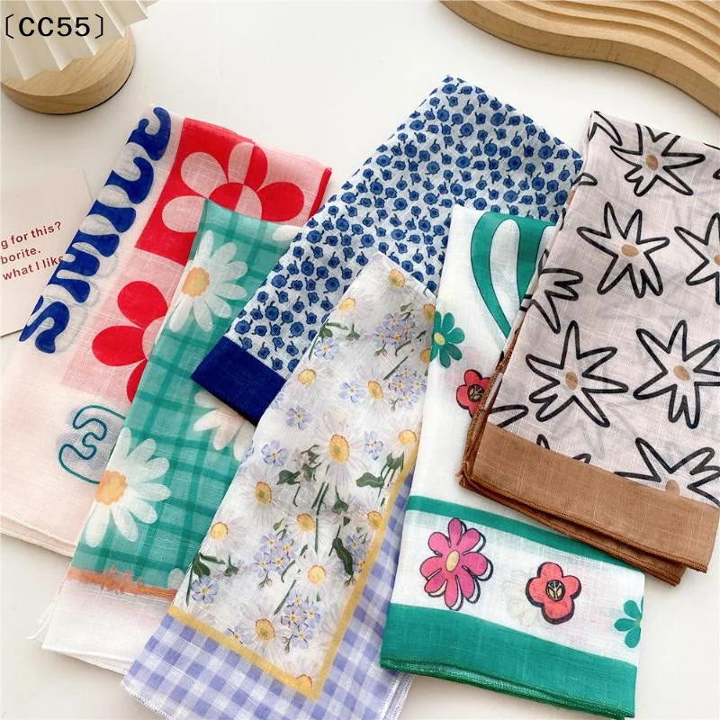 58cm Square Scarf – Handkerchief Print Neck, Hair & Bag Wrap Square Neck Scarf Qst