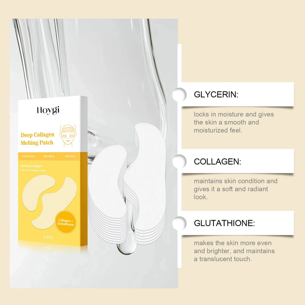 Collagen Water-Soluble Patches – Forehead & Eye Firming Collagen Face Patches Qme