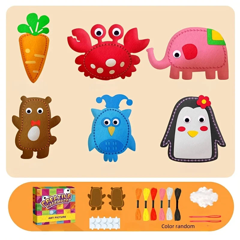 DIY Felt Sewing Kit – Non-Woven Fabric Pendant Craft for Kids DIY Felt Sewing Kit Qme style A