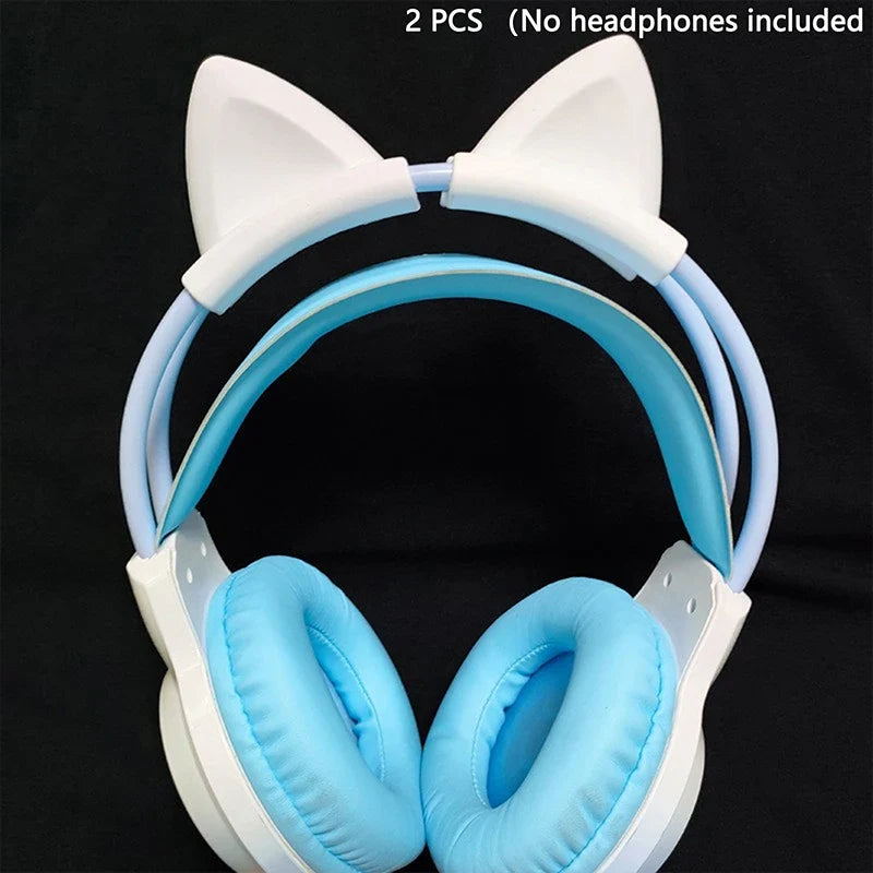 Cat Ear Headset Decoration – Universal Silicone Attachment, 7 Colors Headset Accessory Qme A4