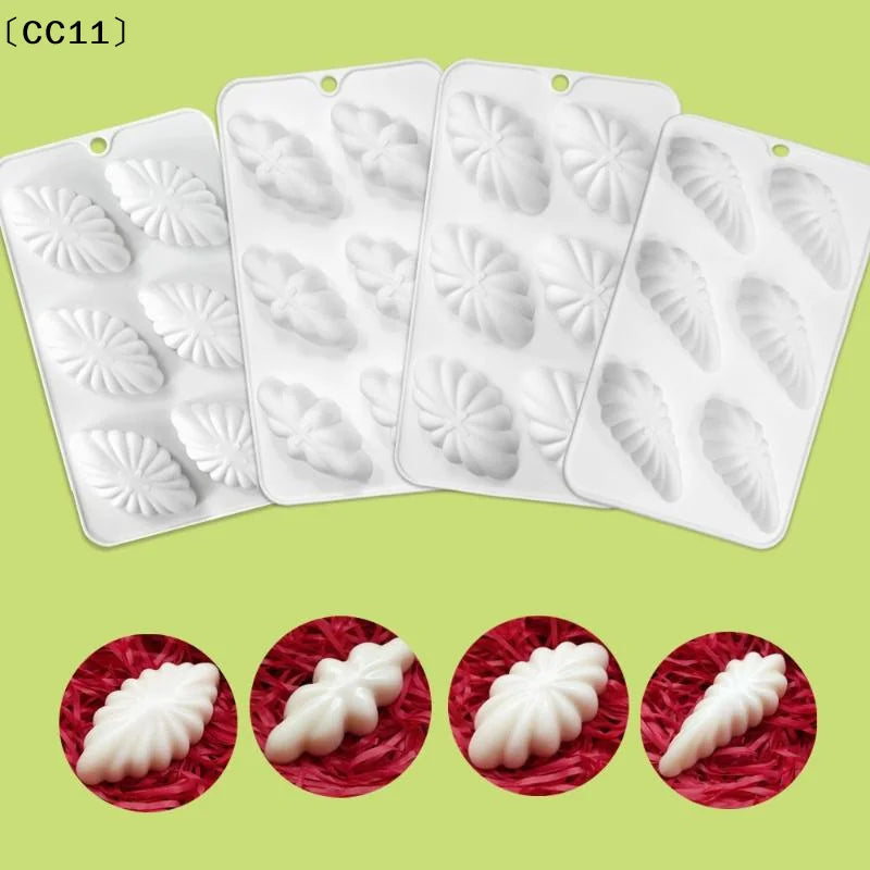 6-Cavity Shell Silicone Mould – Pudding, Mousse & Candy Mold Silicone Baking Mould Qme