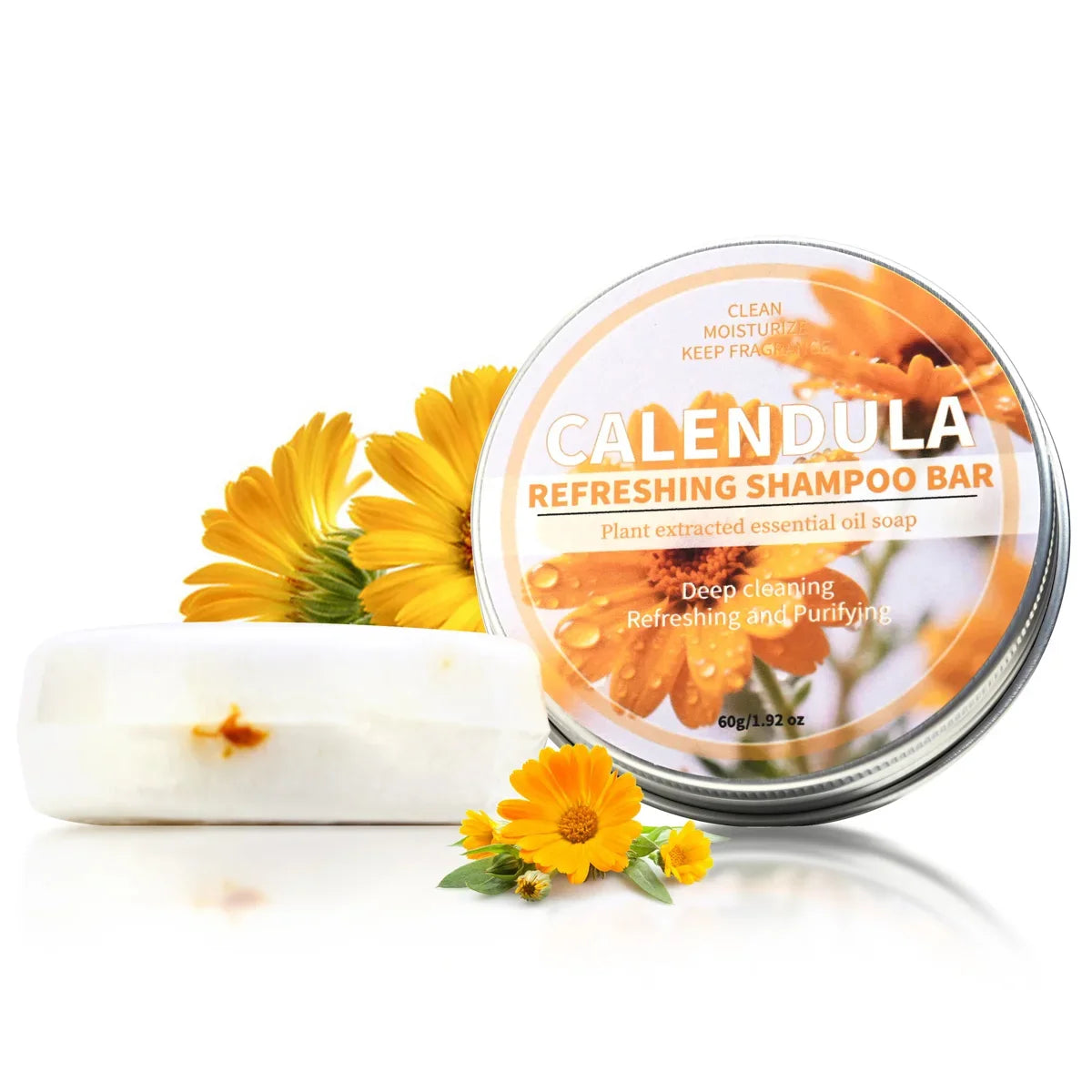Calendula Herbal Shampoo Bar with Essential Oils | Natural Hair Soap Herbal Shampoo Bar Qme