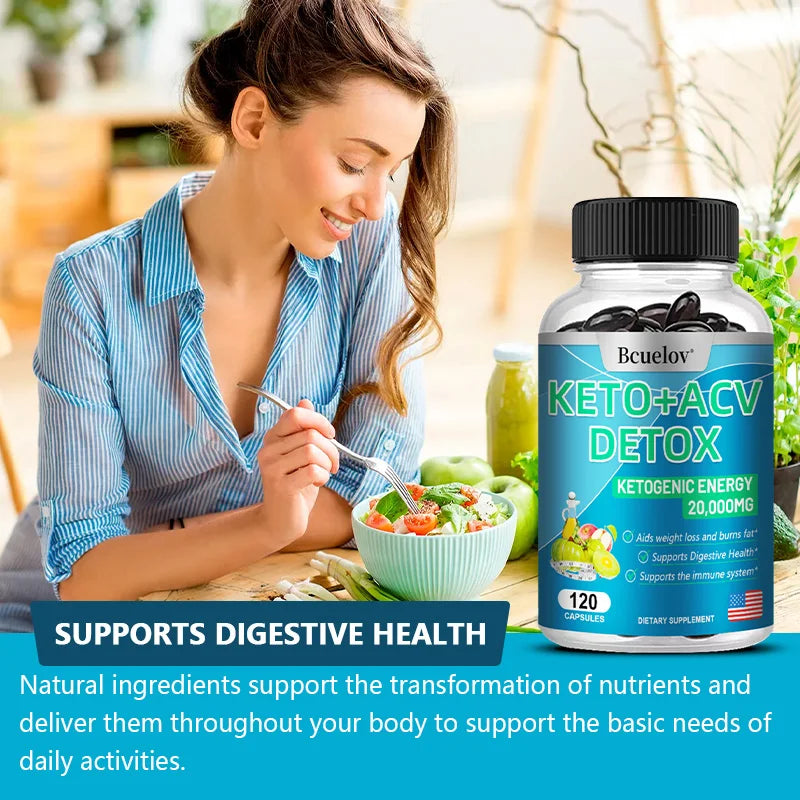 Keto + Apple Cider Vinegar Capsules – Ketogenic Energy Support Dietary Supplement Capsules Qst