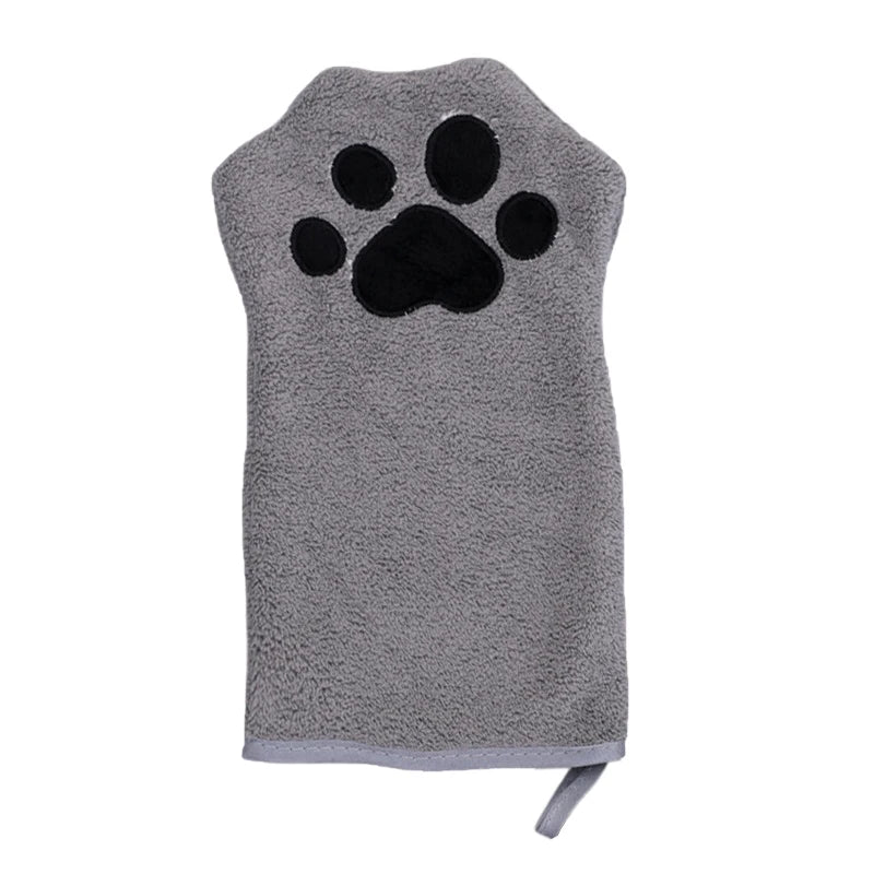 Pet Grooming Bath Mitt – Soft Absorbent Quick-Dry Towel for Dogs & Cats Pet Grooming Mitt Qme Gray