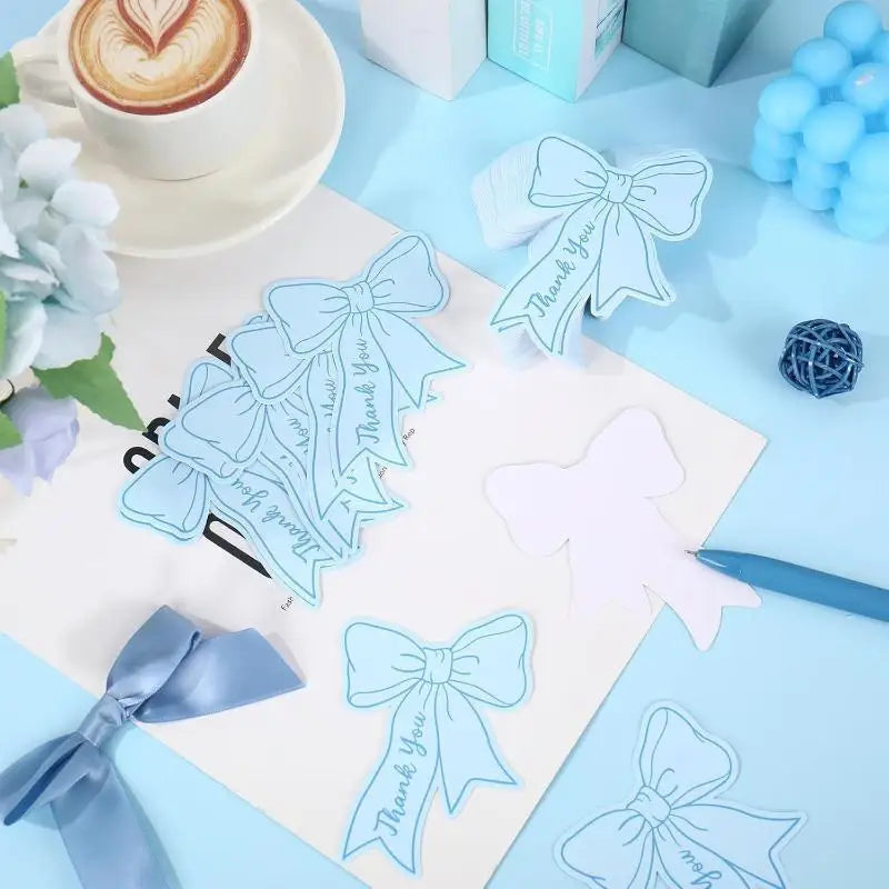 50 Pcs Bow Mini Thank You Cards – DIY Party Gift Cards Mini Thank You Cards Qme