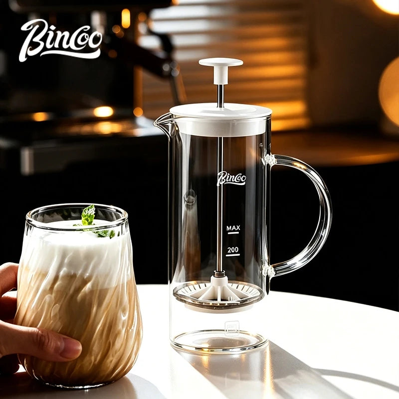Bincoo French Press 550ml – Glass Cold Brew & Frother Set French Press Set Qst