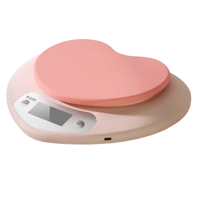 MiLESEEY B15C Heart-Shaped Kitchen Scale 5kg Pink Digital Digital Kitchen Scale Qst MULTI