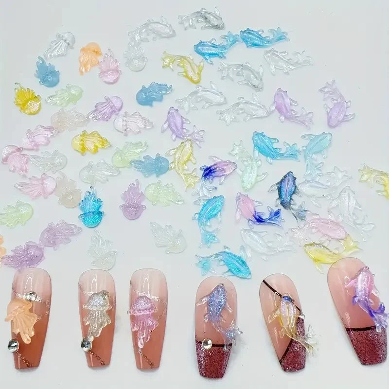 Mini Goldfish Resin Charms – Nail Art & DIY Jewelry Decor Nail Art Charms Qme