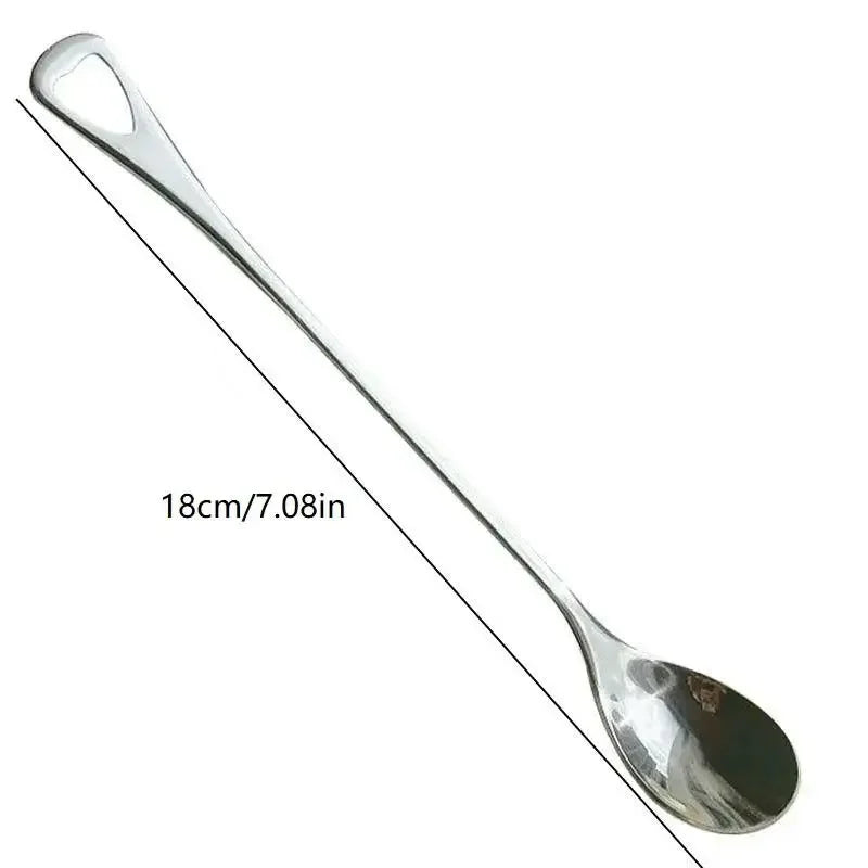 Stainless Steel Long Handle Spoon – Coffee, Tea & Dessert Long Handle Spoon Qme