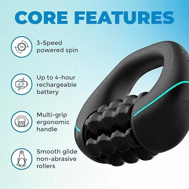 Vilnason Mini Rolling Percussive Massager – 3-Speed Rechargeable Percussive Massager Qst