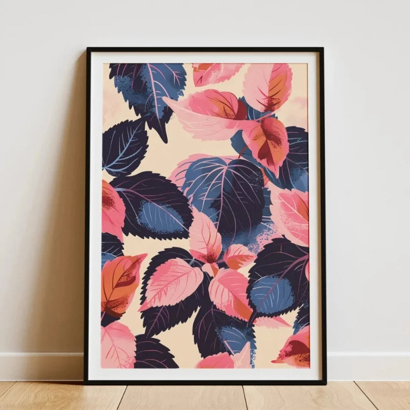 Minimalist Botanical Canvas Wall Art – Bamboo Tropical Leaf