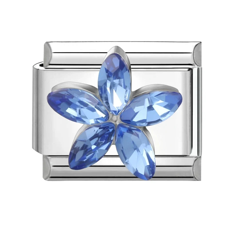 Zircon Italian Charm Links – Flower Butterfly Star Tassel, 16 Colors Italian Charm Links Qme Style 8