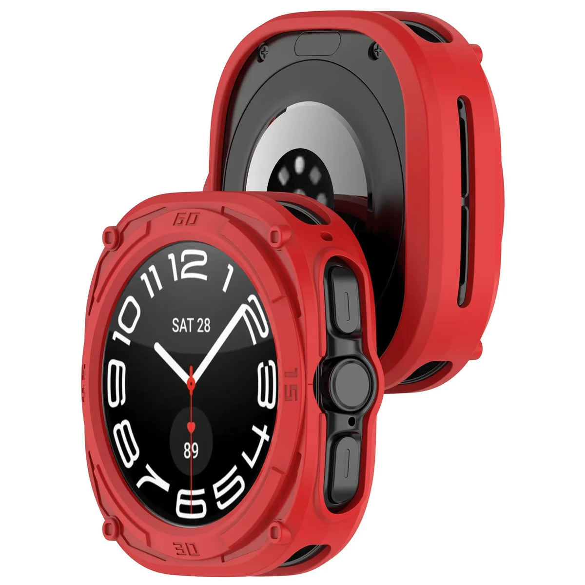 Soft TPU Case for Samsung Galaxy Watch 7 Ultra | Cover Shell Smartwatch Protective Case Qme Red
