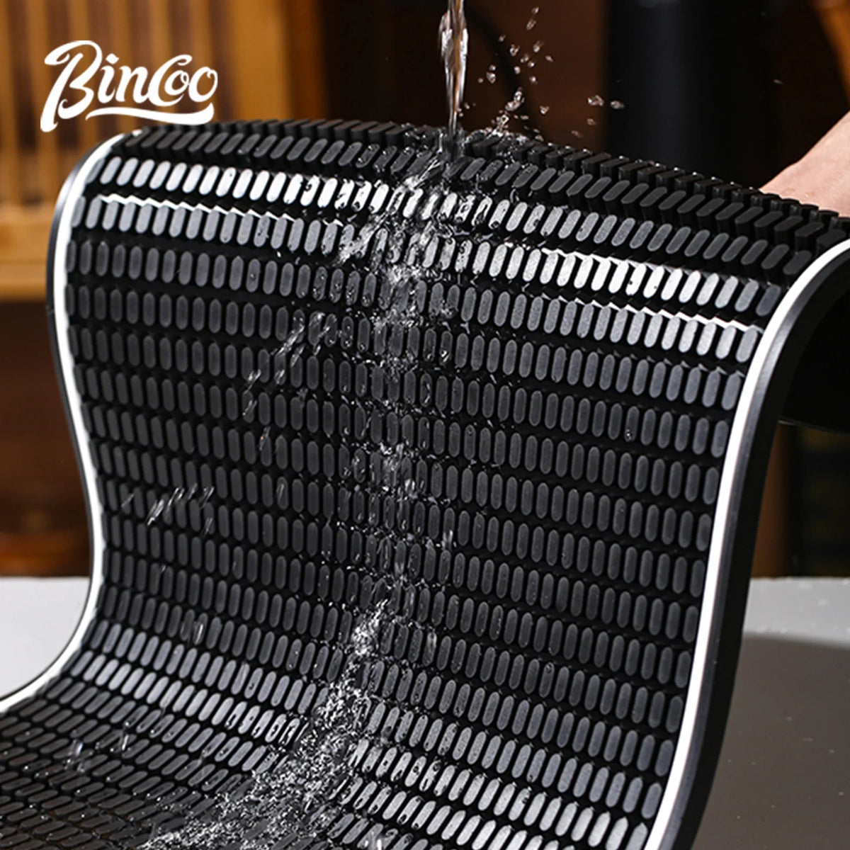 BINCOO Coffee Bar Mat Set – Anti-Slip Silicone Tamper Station Coffee Bar Mat Set Qst