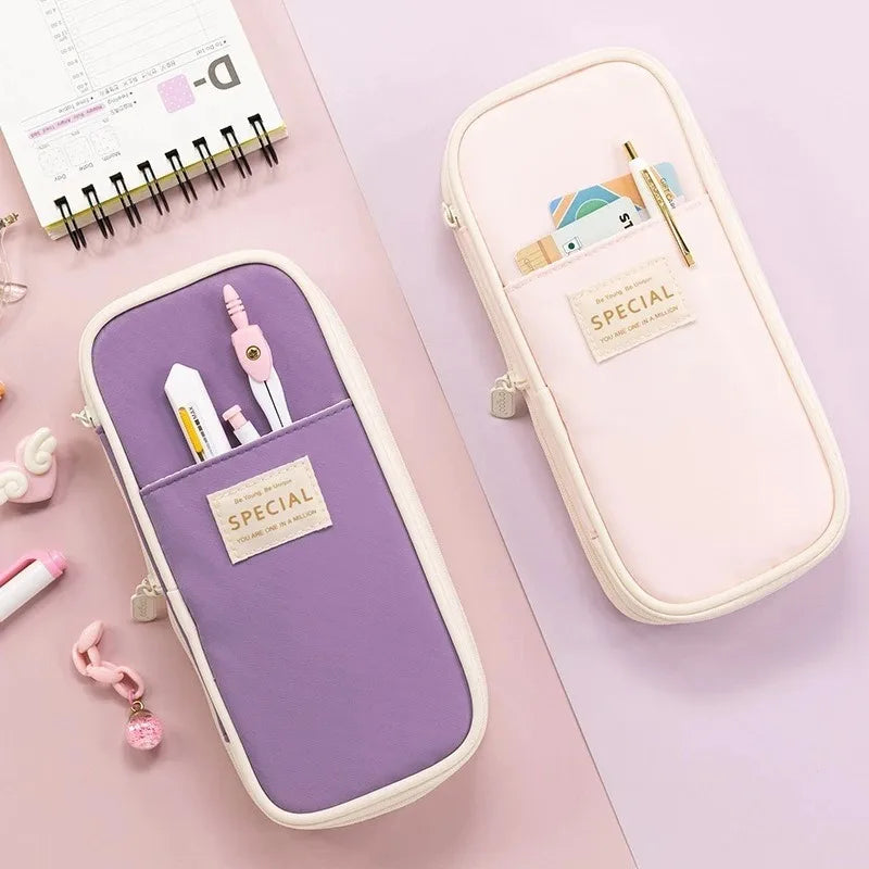 Kawaii Pencil Case Double Layer Large Capacity Bag | 9 Colors Pencil Case Qme