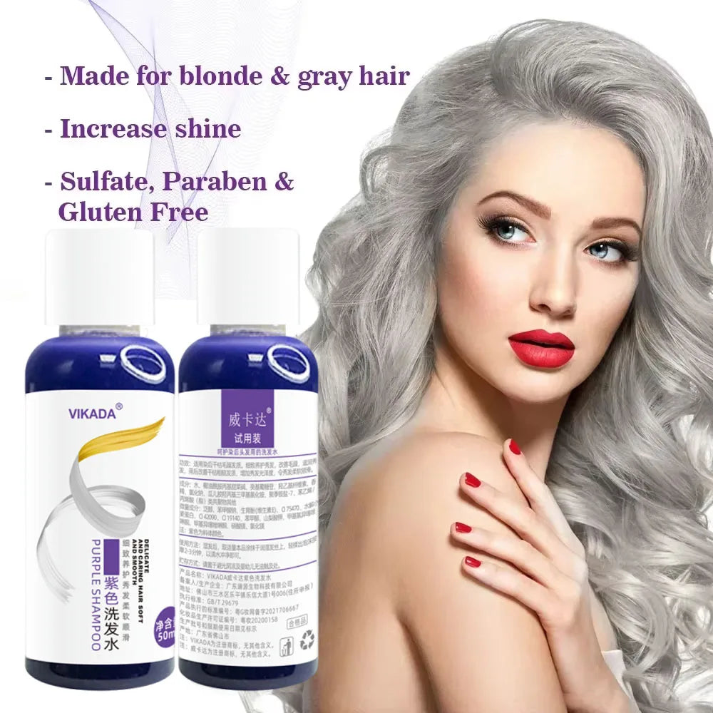 Purple Toning Shampoo – Gray Coverage & Brassiness Neutralizer Toning Shampoo Qme