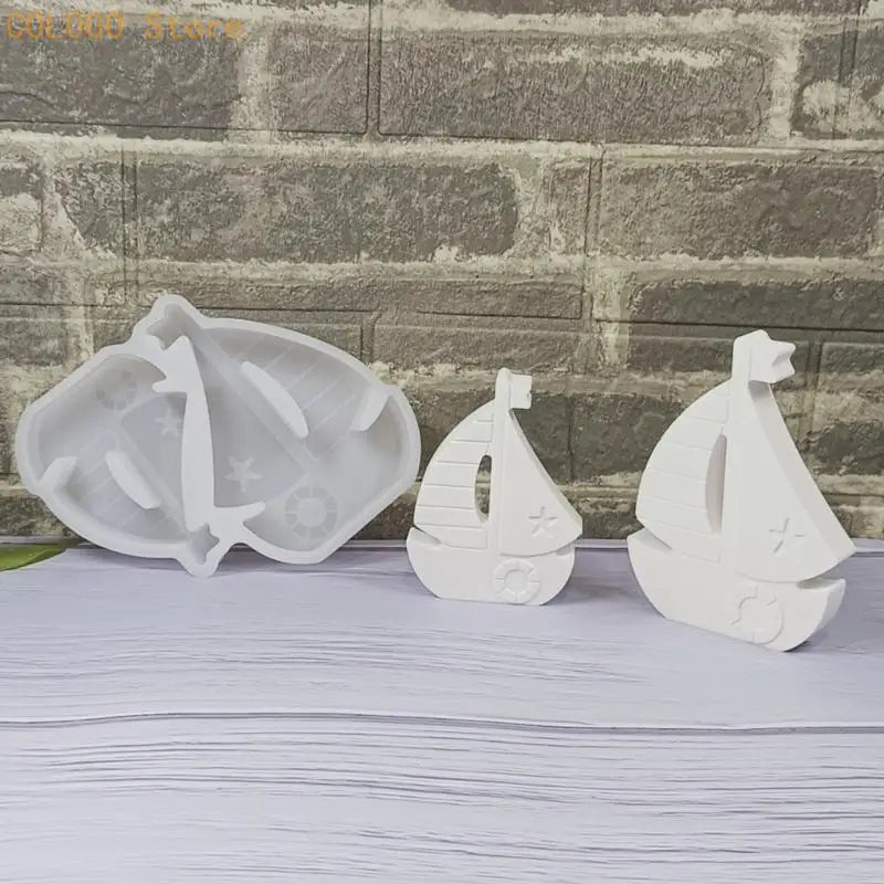 Sailing Ship Silicone Mold for Candle Soap Gypsum & Resin Crafts Silicone Craft Mold Qme